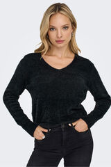 Only Jersey con efecto pelo negro