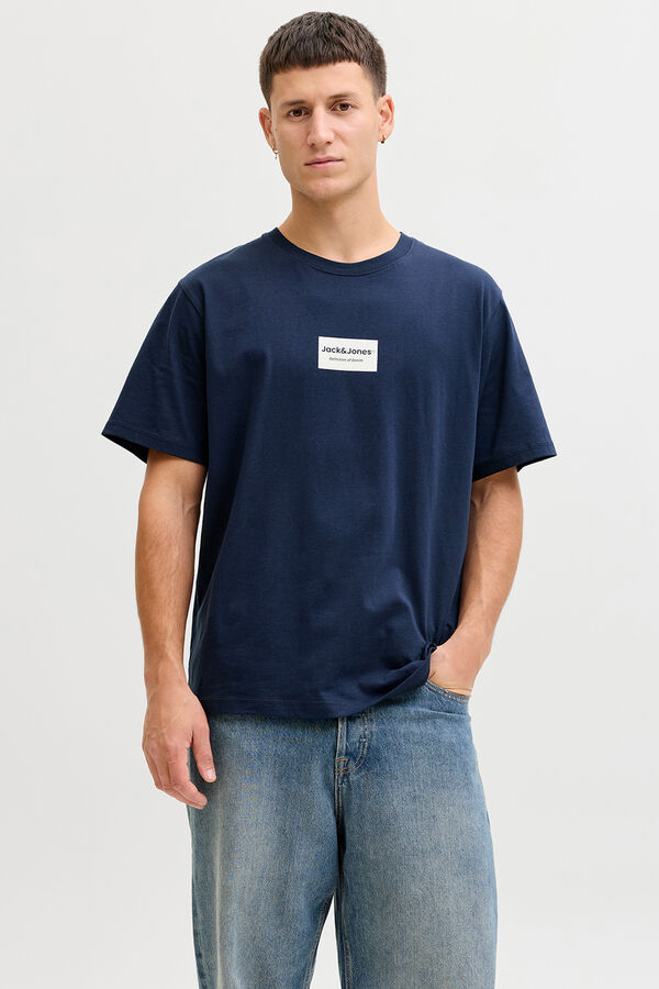 Jack & Jones Cotton short sleeve T-shirt bleu