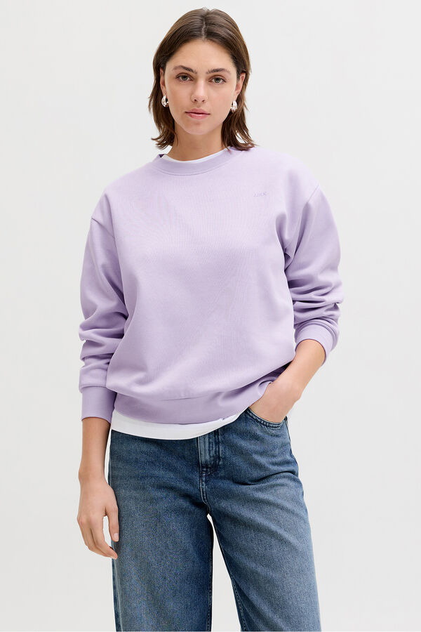 Jack & Jones Sudadera regular cuello redondo morado/lila
