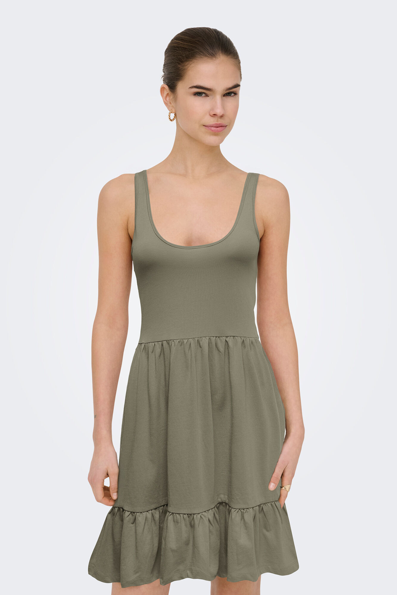 Only Vestido corto color liso