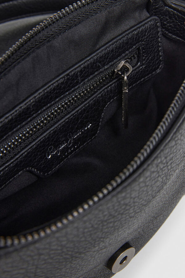 Pepe Jeans Bolsa com efeito de couro e aba preto
