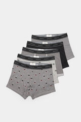 Springfield Pack of 5 boxers with ostrich and palm tree print grey
