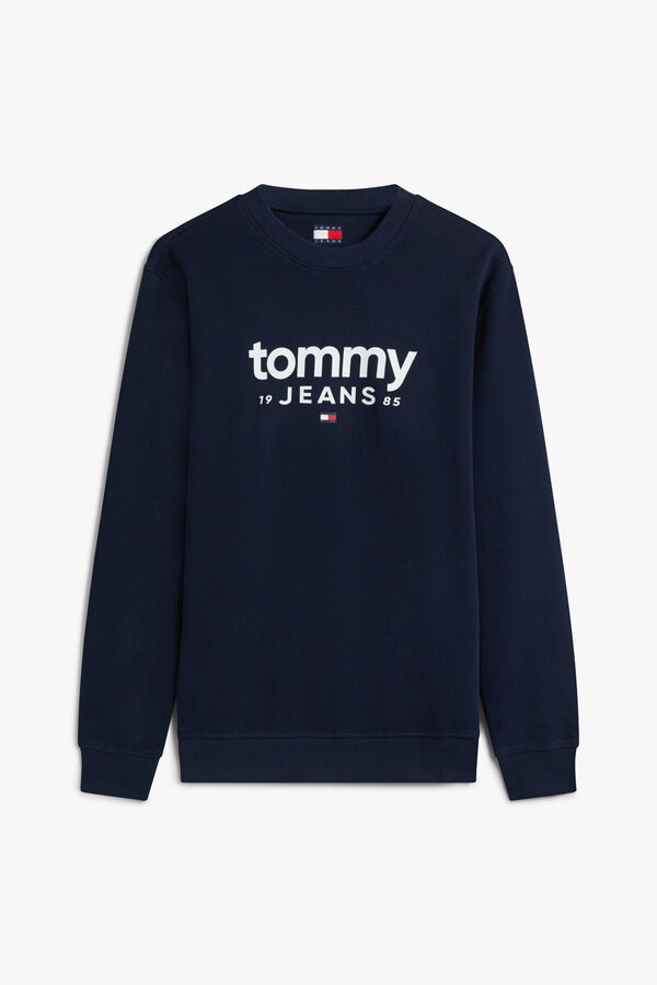 Tommy Jeans Camisola de gola redonda com gr&aacute;fico azul