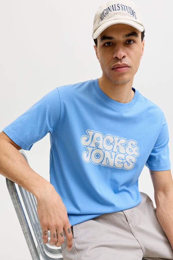 Jack & Jones Camiseta print frontal azul