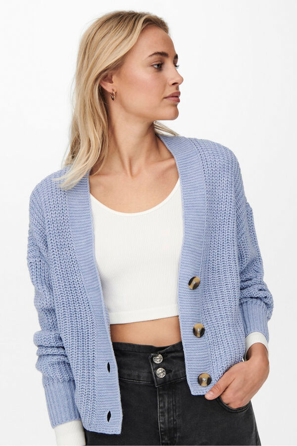 Only C&aacute;rdigan cierre de botones azul