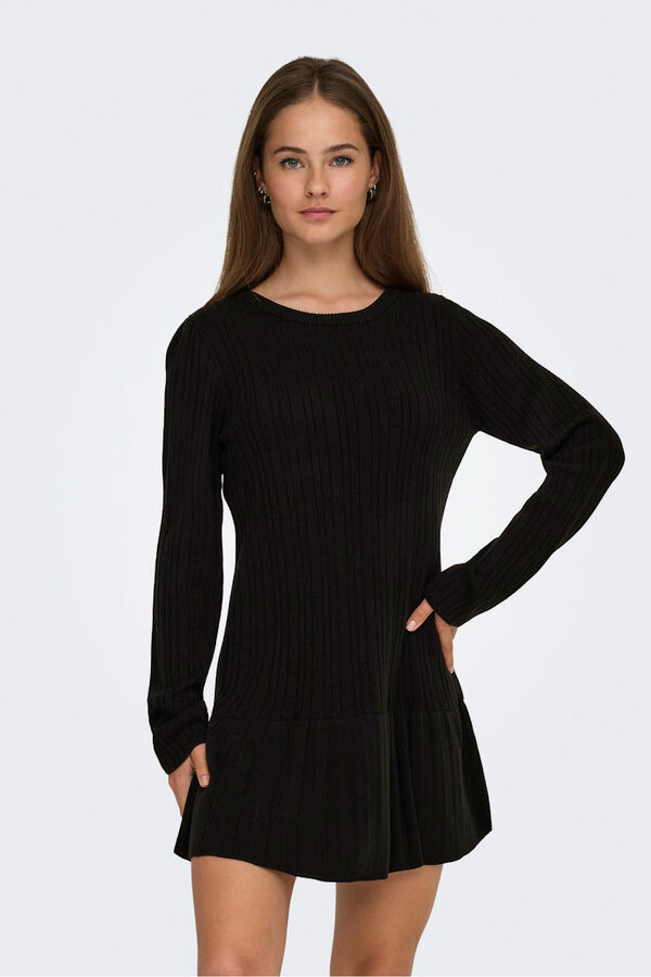 Only Vestido curto com folho preto