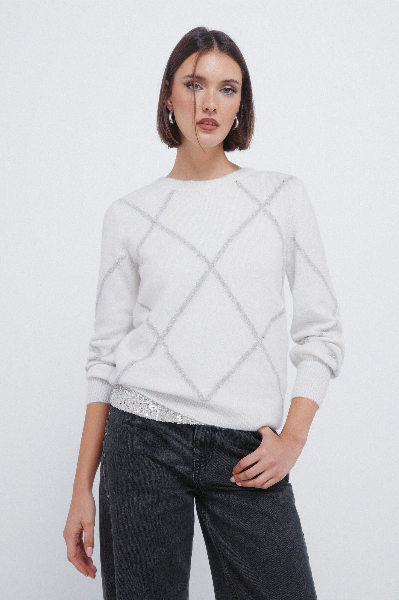 Springfield Džemper sa &scaron;ljokicama i dijamantima