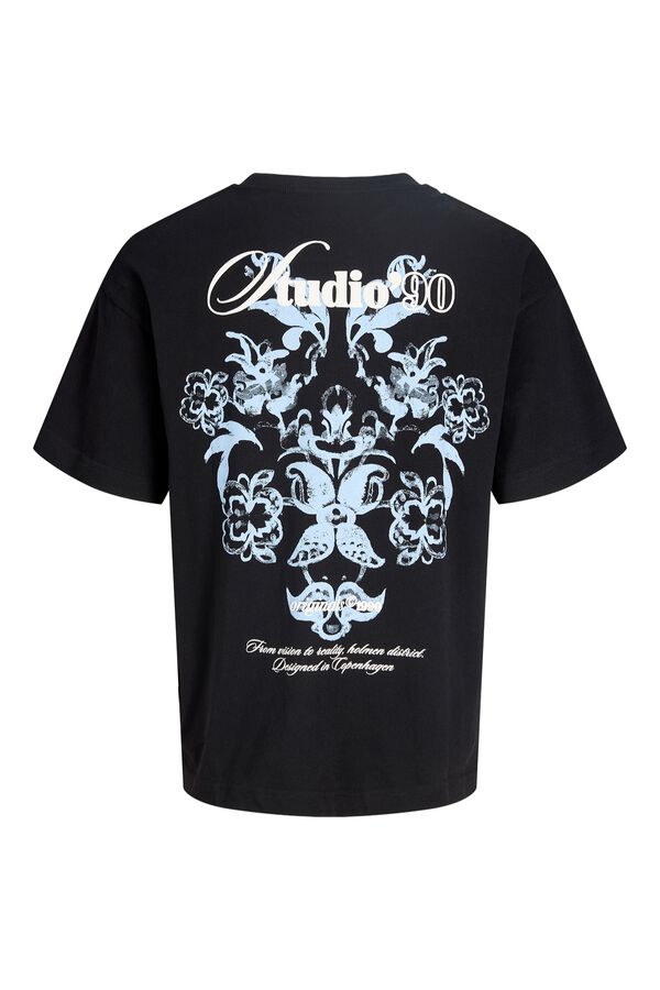 Jack & Jones T-shirt loose em algod&atilde;o preto