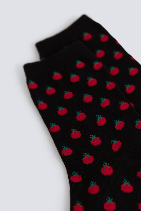 Springfield Duge čarape sa paradajz printom Crna