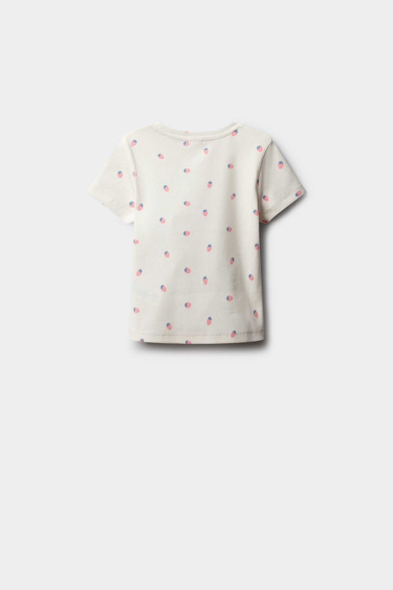 Springfield Kids Majica kratkih rukava sa rebrastim dezenom i jagodama za devojčice