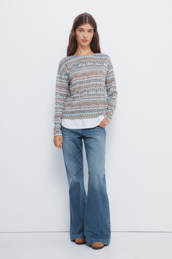 Springfield Majica sa kombinovanim &scaron;tampom  Siva