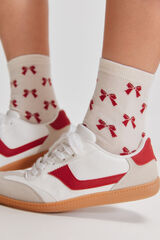 Springfield Lange Socken mit Schleifen Grau