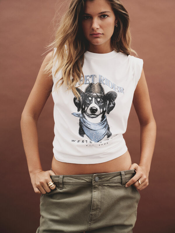 Springfield Camiseta "Sweet rider" marrón