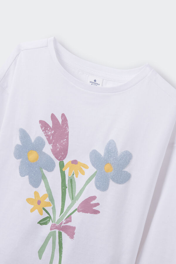 Springfield Girls' floral T-shirt bež
