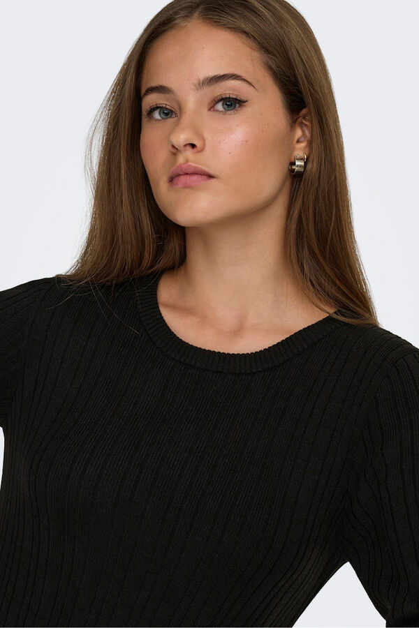 Only Vestido curto com folho preto