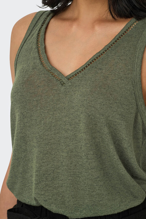 Only Camiseta regular fit tirantes verde