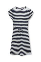 Only Girls Vestido marinero a rayas de manga corta azul
