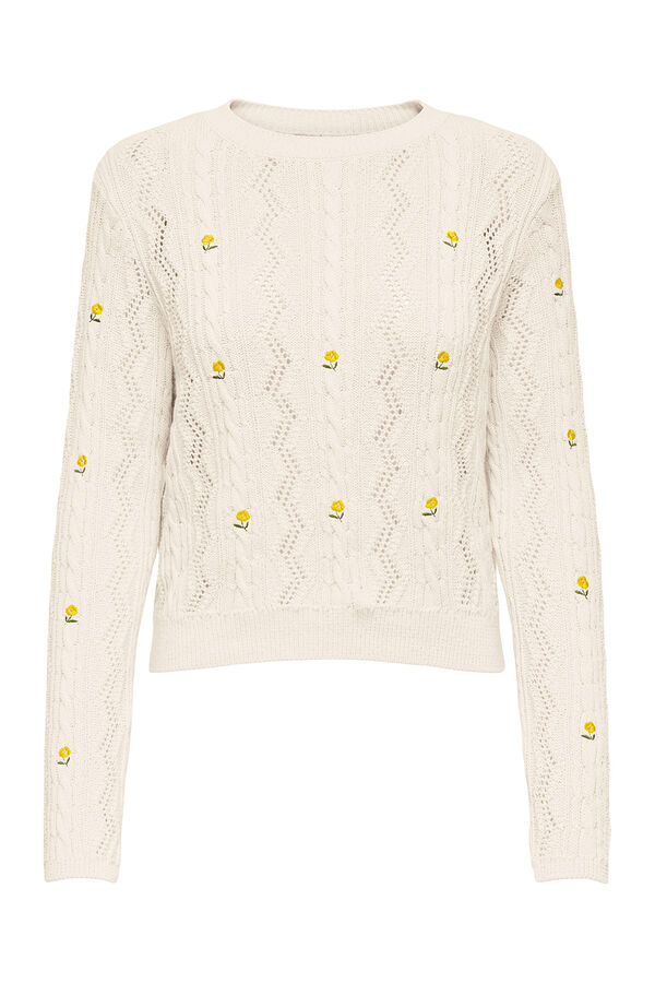 Only Jersey con calados y bordados kaki