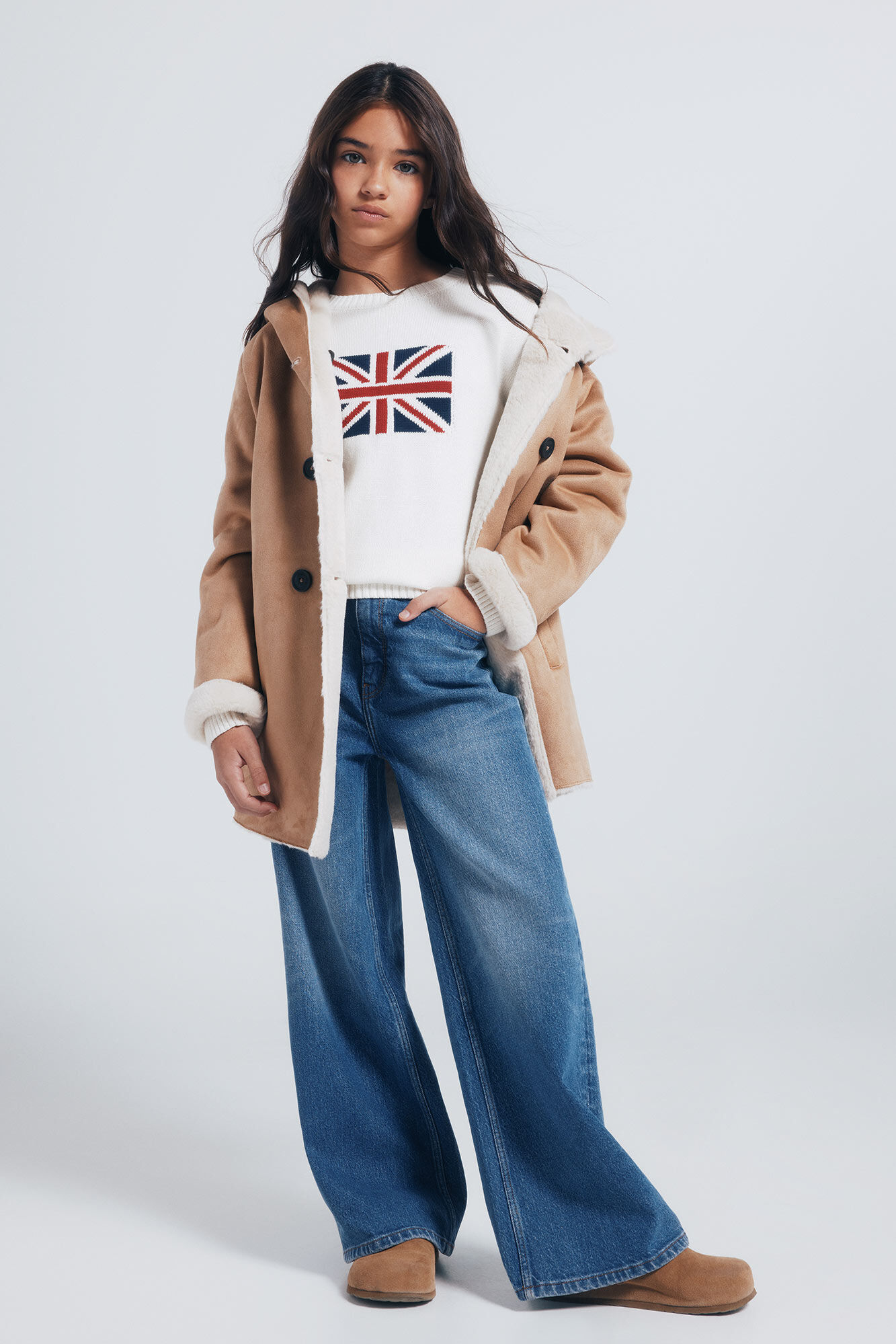 Springfield Kids Jakna od sukna na preklop za devojčice