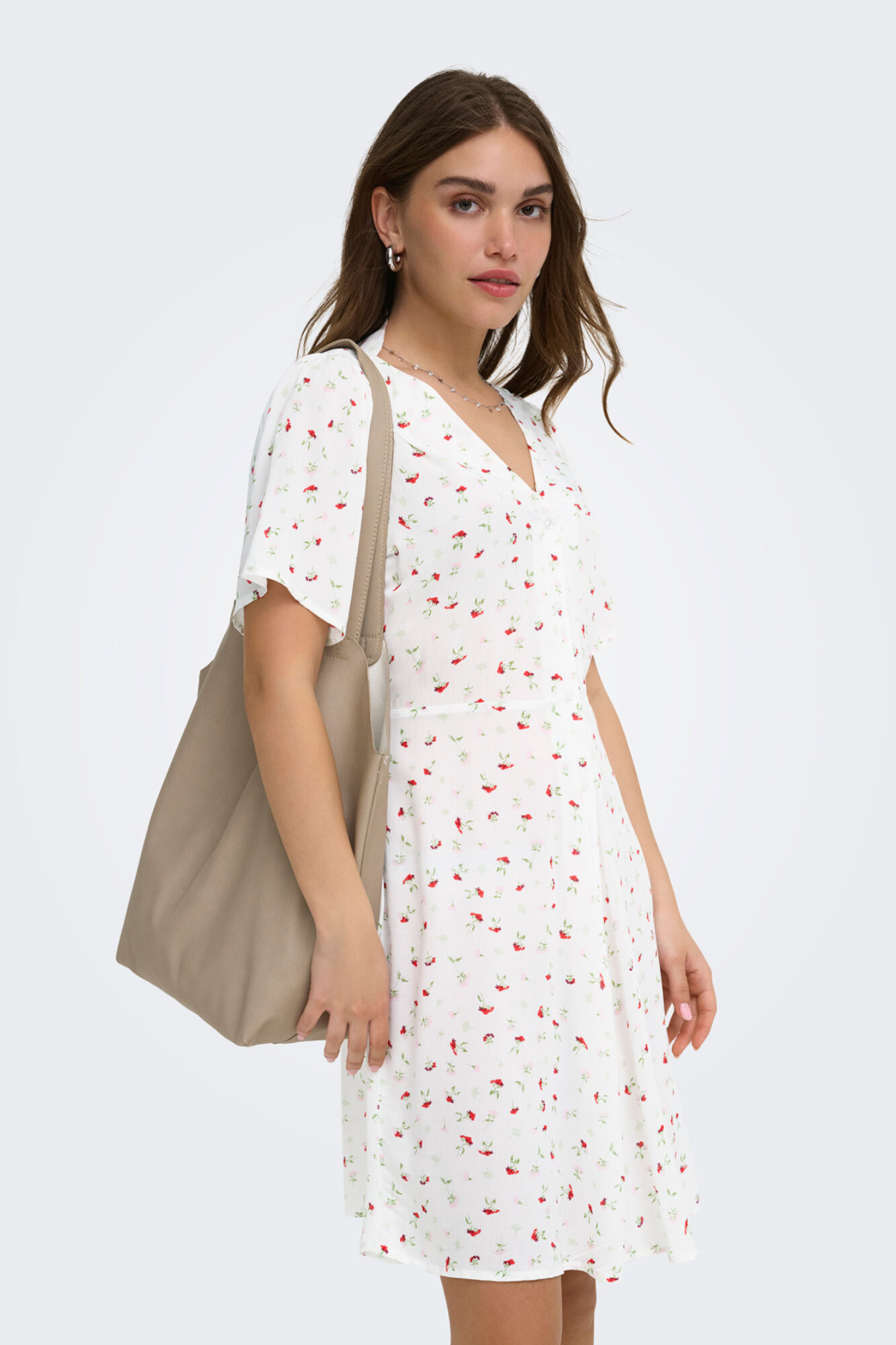 Only Vestido corto manga corta