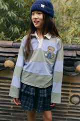 Springfield Kids Prugasta polo majica za devojčice Zelena