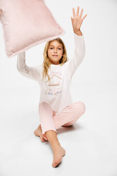Springfield Pijama algodón happy niña rosa