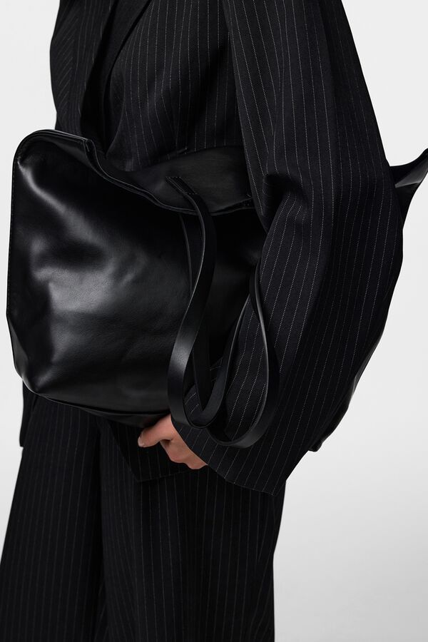 Pieces Bolso shopper efecto piel negro