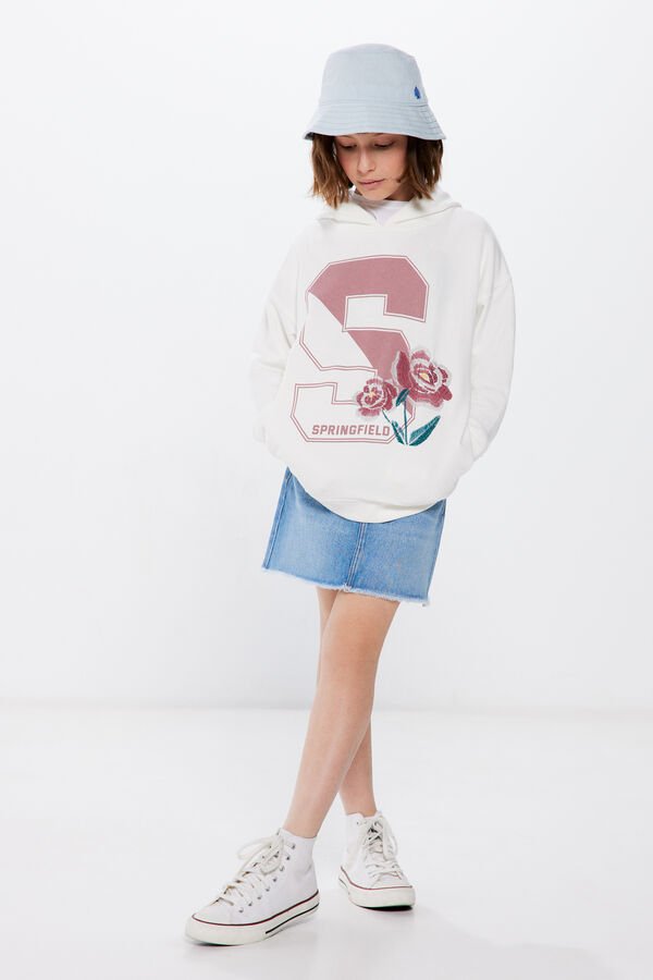 Springfield Girls' hooded sweatshirt with "S" s uzorkom