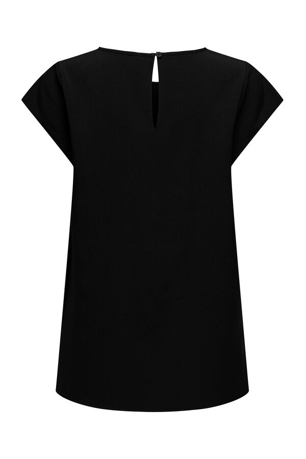Only Short-sleeve T-shirt button back fekete