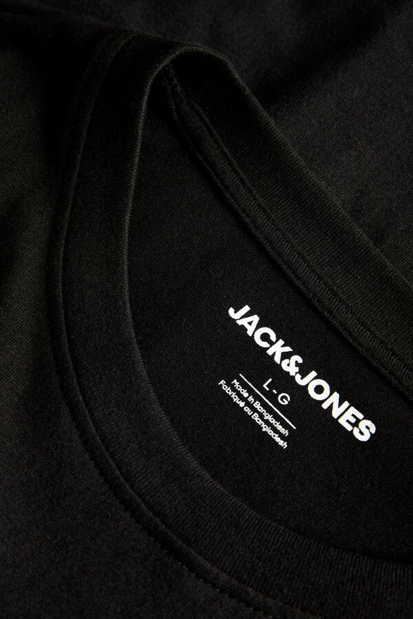 Jack & Jones T-shirt de algod&atilde;o de manga comprida preto