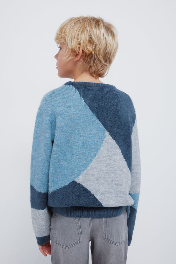 Springfield Kids Džemper sa geometrijskim figurama za dečake Plava