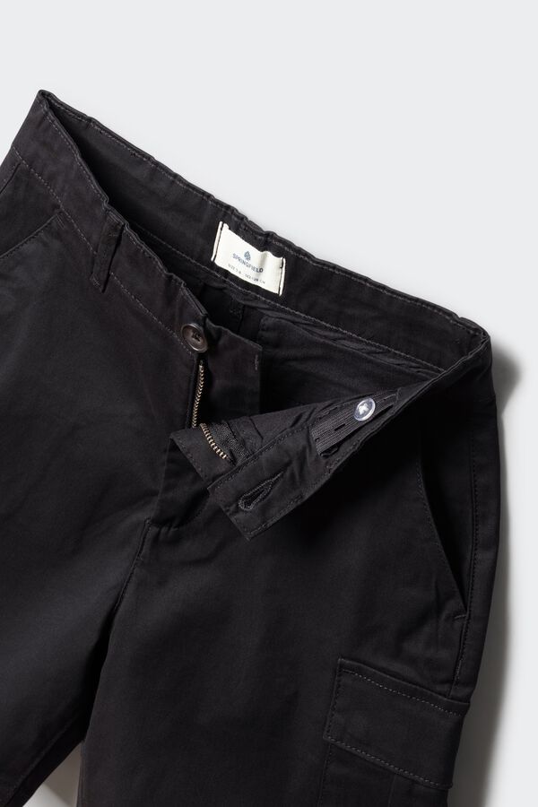 Springfield Kids Dečije chino cargo bermude Crna