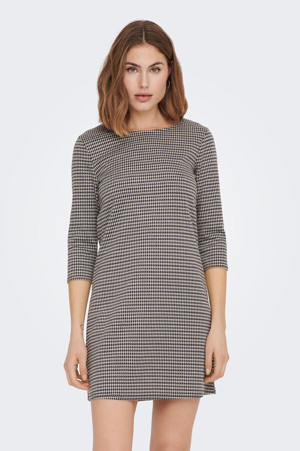 Only Vestido curto com mangas 3/4 cru