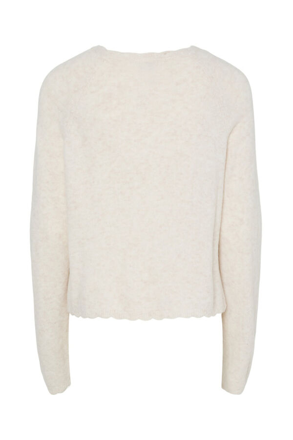 Pieces Cardigan b&aacute;sico de malha fina cinzento