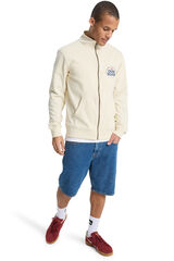 Quiksilver Sudadera con cremallera y cuello mock neck blanco