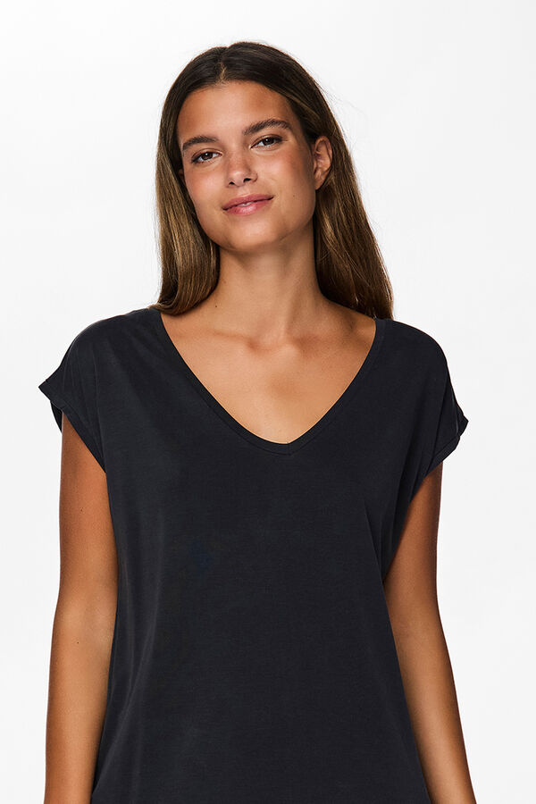 Pieces Cool V T-shirt black