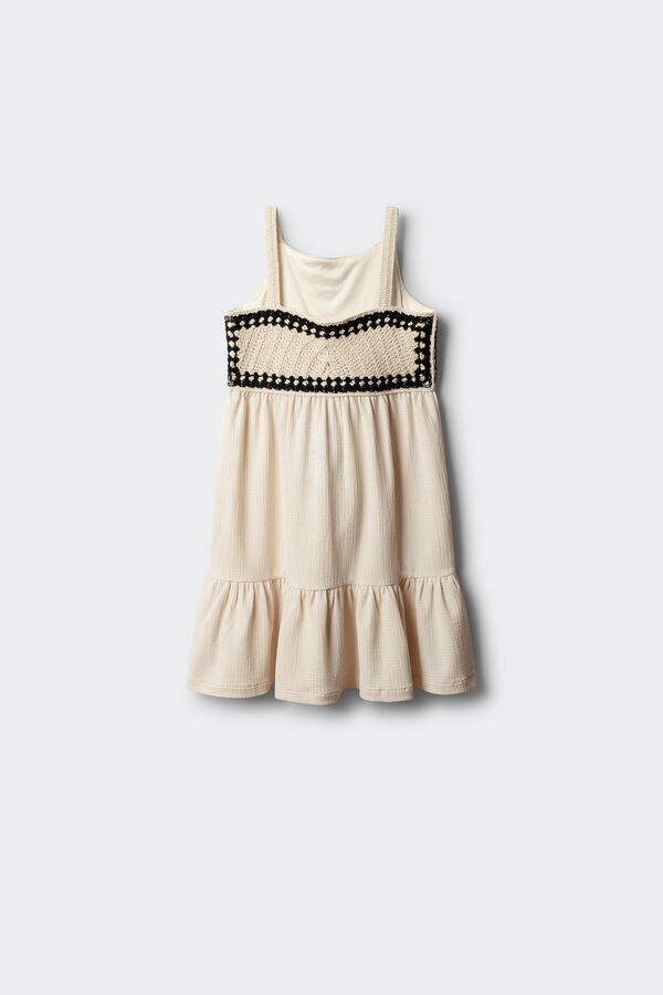 Springfield Kids Crochet girl's dress beige