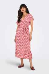 Only Vestido midi camisero rojo