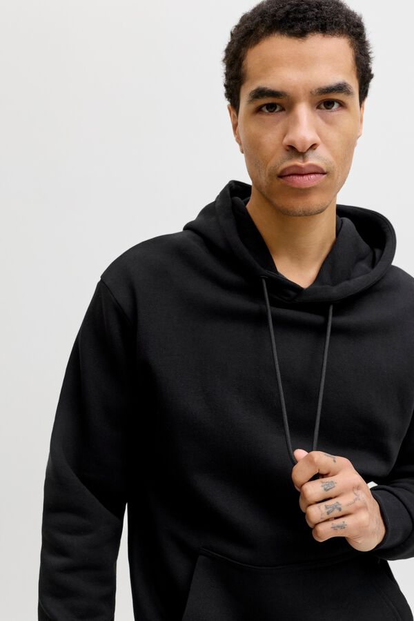 Jack & Jones Sudadera relaxed con capucha negro