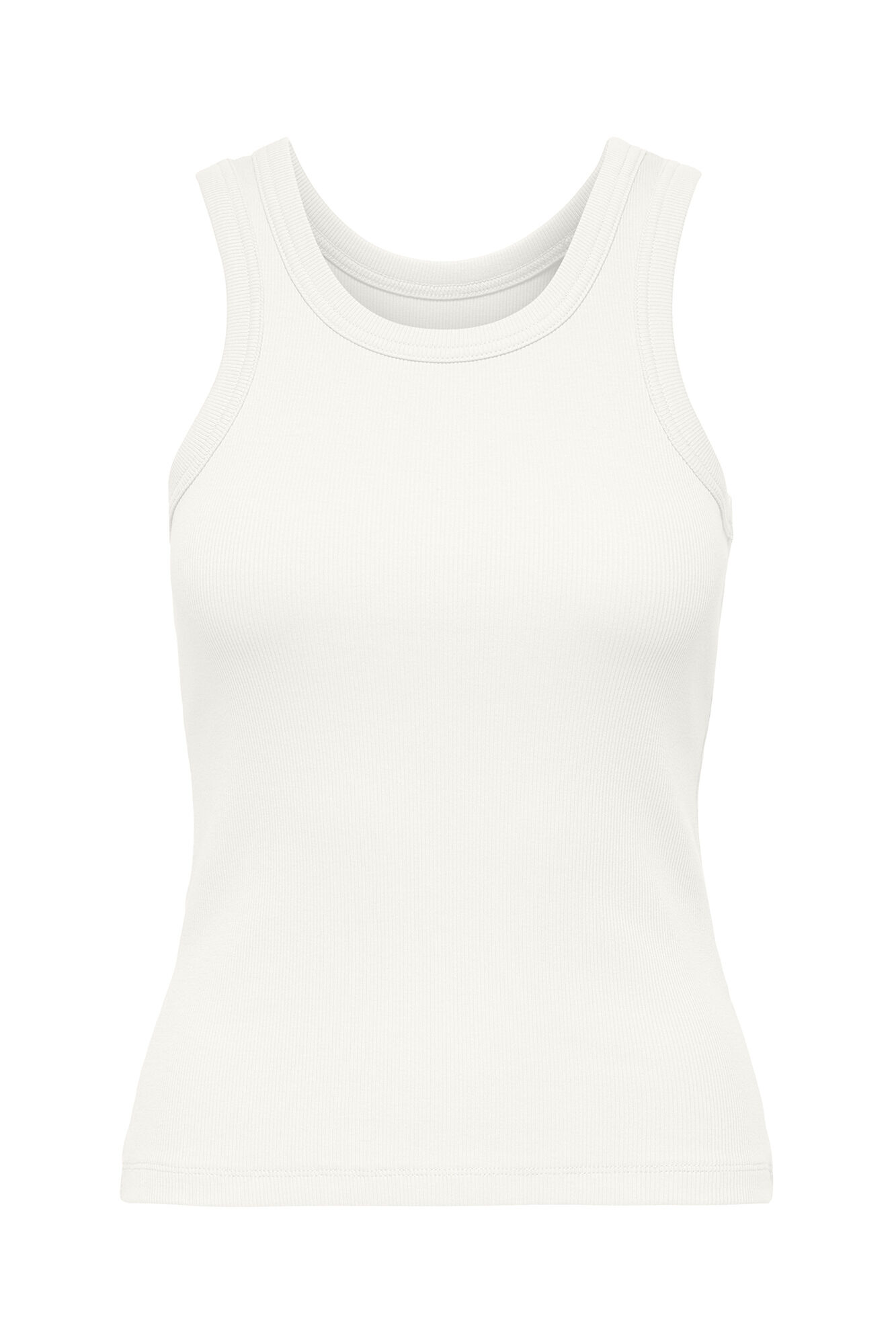 Only Top canelado sem mangas