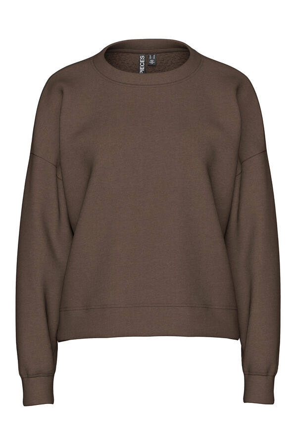 Pieces Sudadera basica marr&oacute;n
