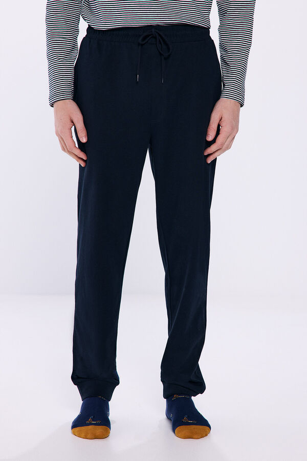 Springfield Pijama largo punto algod&oacute;n patinete azul