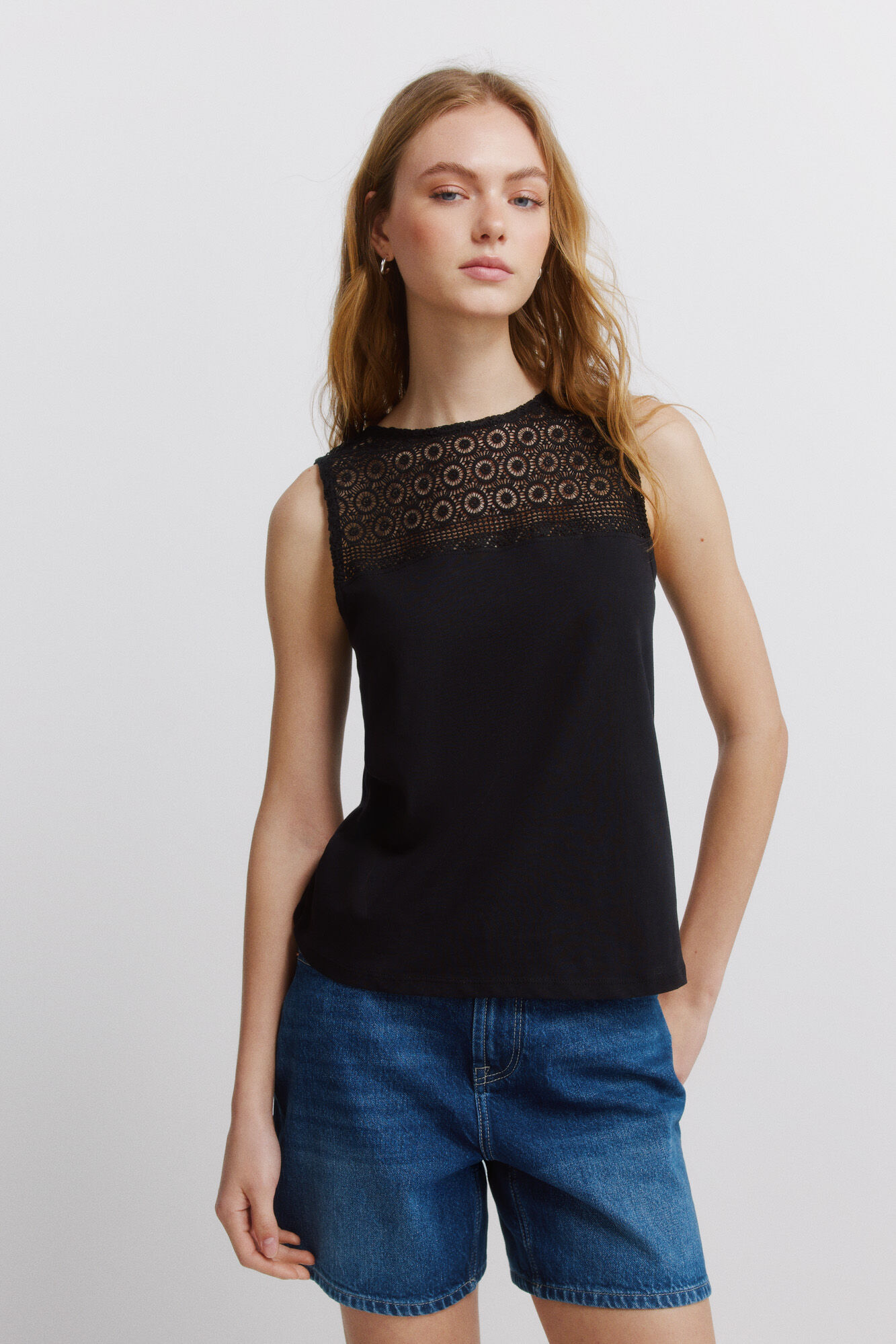 Springfield Majica sa bretelama i vezom