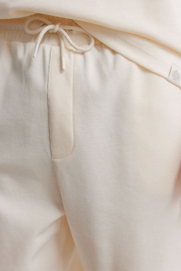 Springfield Bermude od vafl tkanja Bež