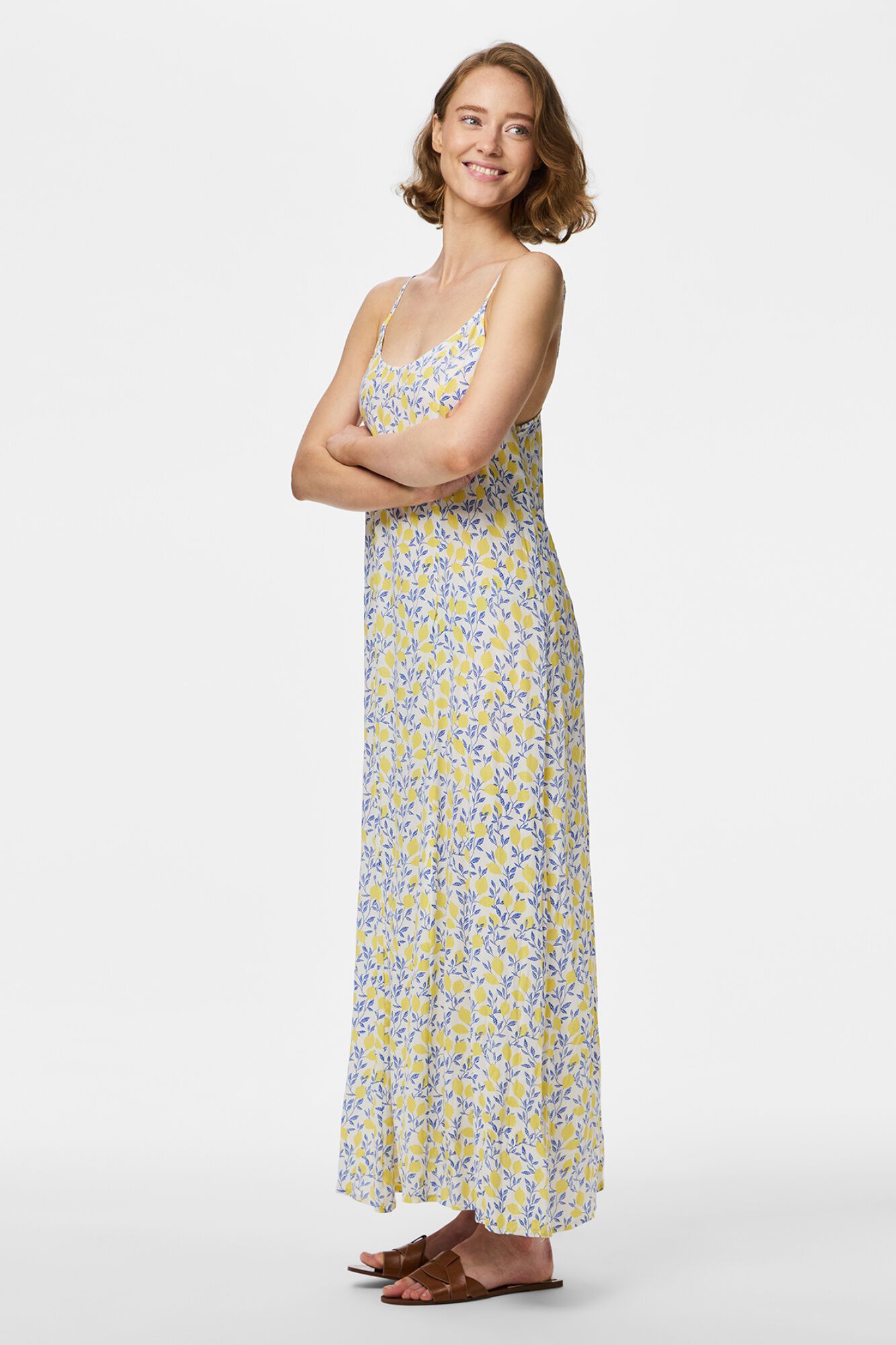 Pieces Vestido largo fluido estampado