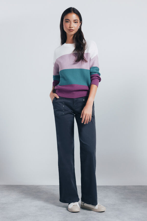 Springfield Jersey color block algod&oacute;n morado/lila