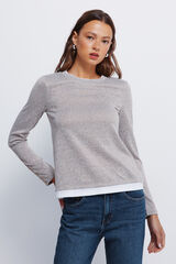 Springfield Majica sa dvostrukim efektom odeća, mekana na dodir Braon