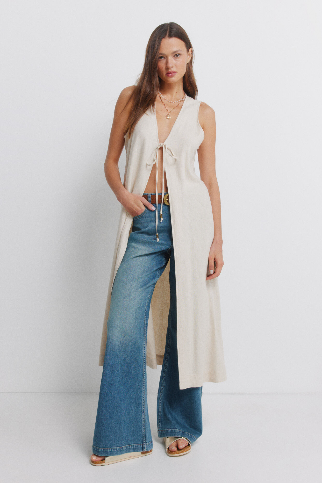 Springfield Chaleco largo lino