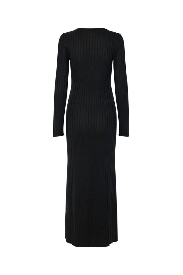 Pieces Vestido largo de punto negro