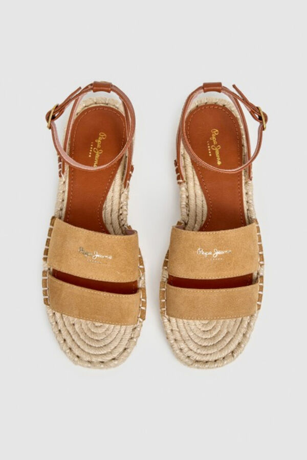 Pepe Jeans Sandalias planas en ante beige